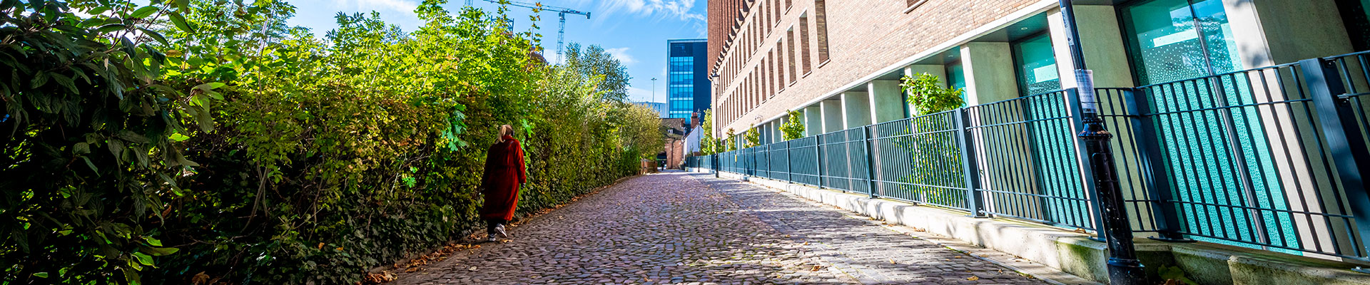 the exterior of the Alison Gingell building on clear day