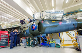 Students working on the harrier jet