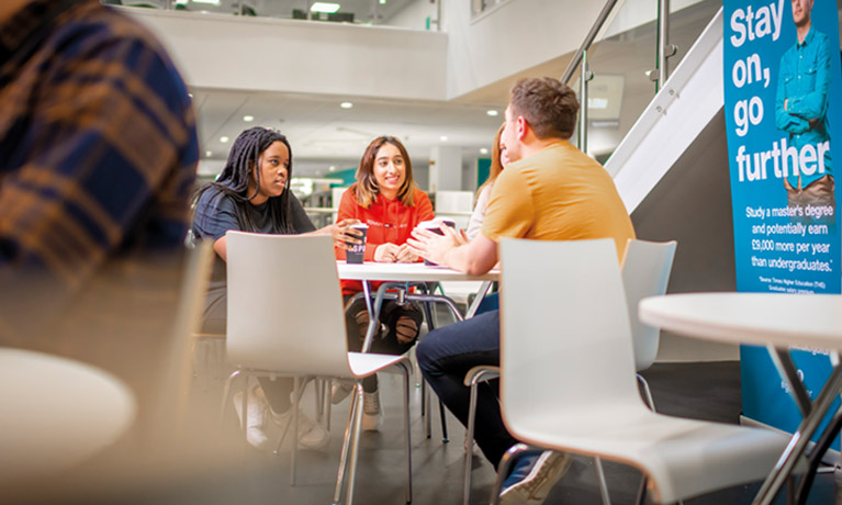 Students around a table