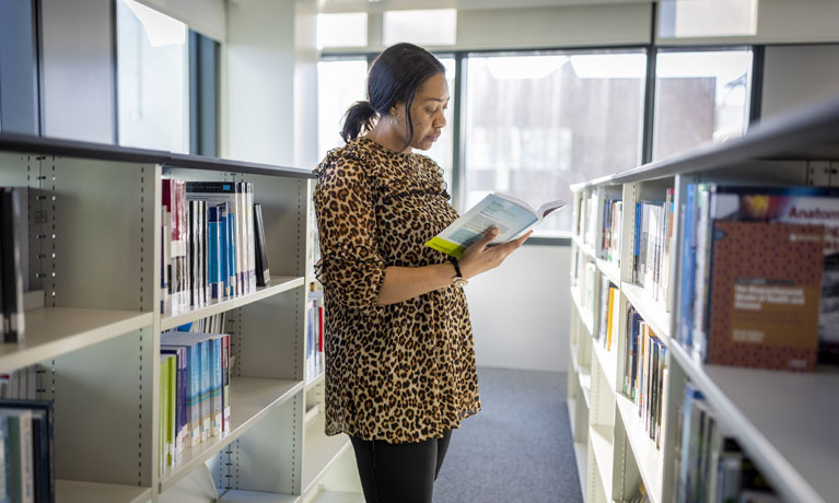 Students in a university library