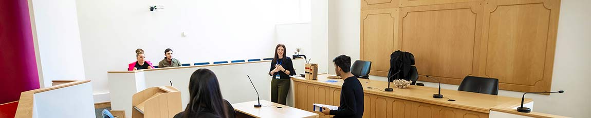 students in mock court room