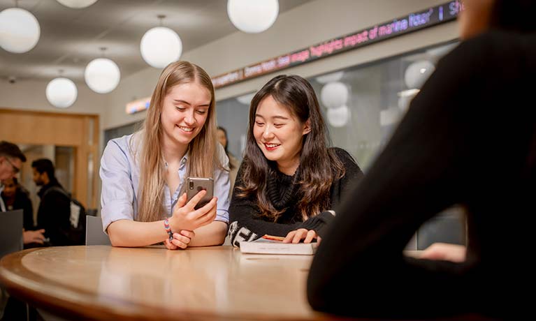 Two students chatting