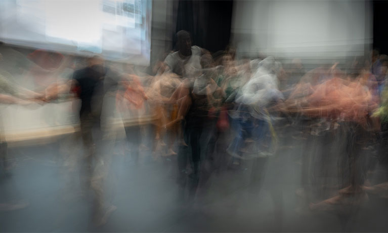 Blurred image of people dancing