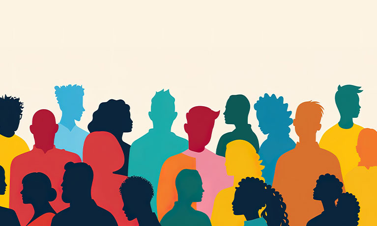 illustration of multicoloured people