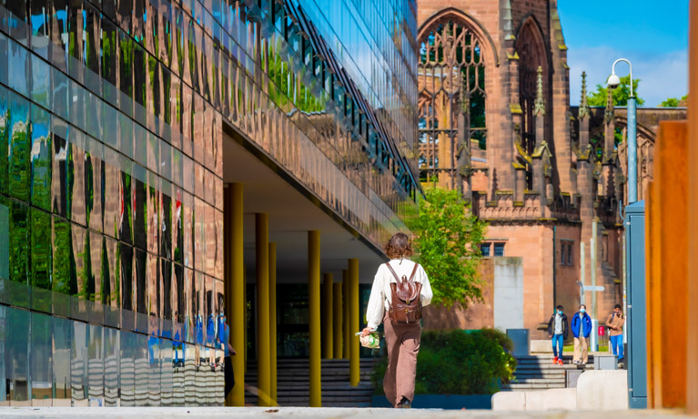 Student Hub with Coventry Cathedral in the background