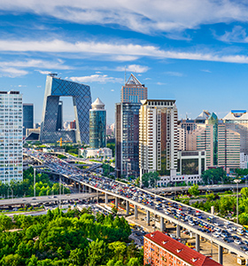 A skyline view of Beijing in China