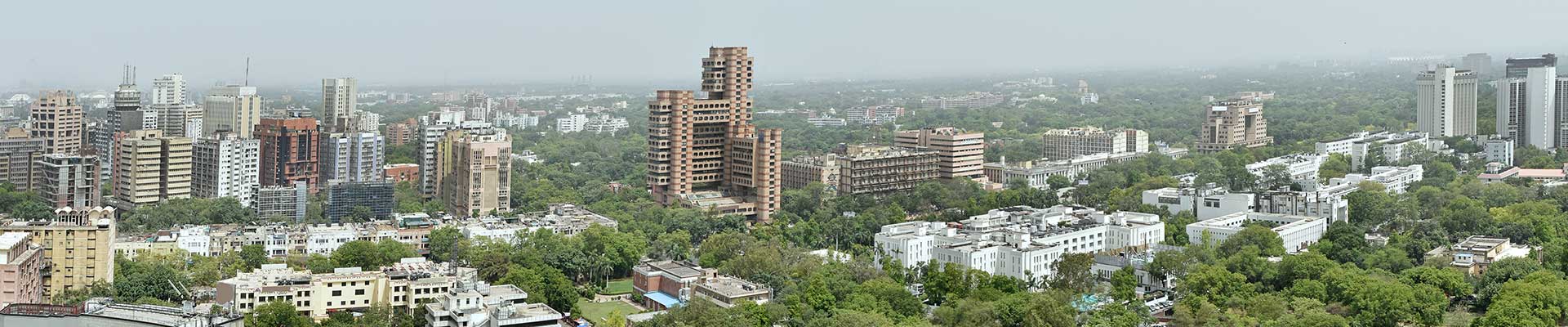 Skyline view of Delhi in India.