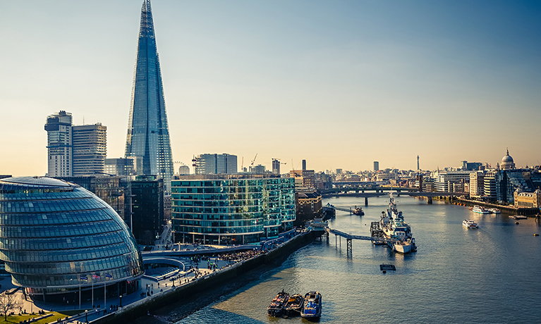 London skyline in the evening