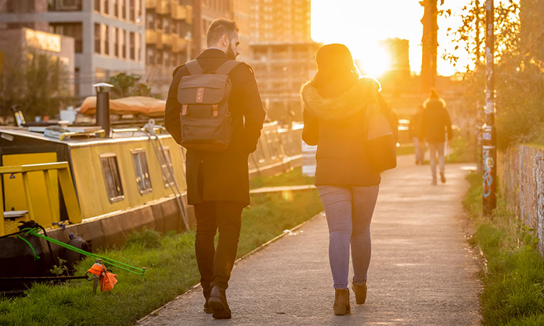 Students walking in London