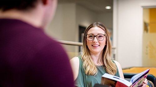 Health and Social Care students studying together