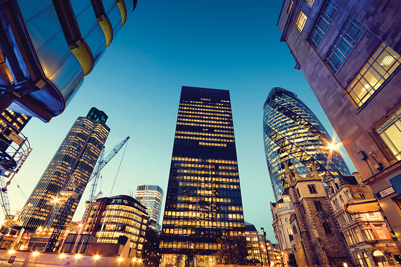 Night view of the London skyline