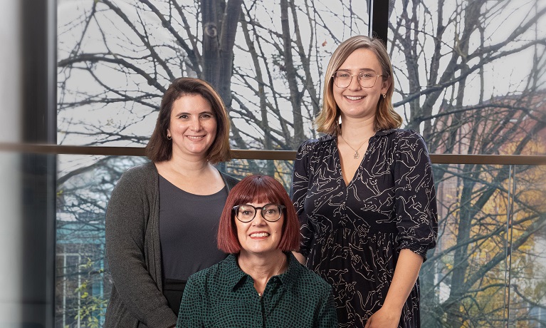 Christine Grants and two fellow researchers