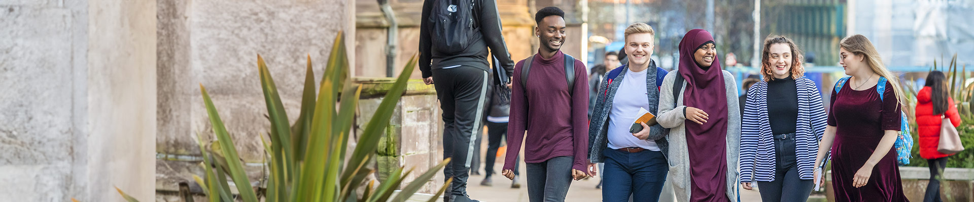 Students walking together in coventry city centre